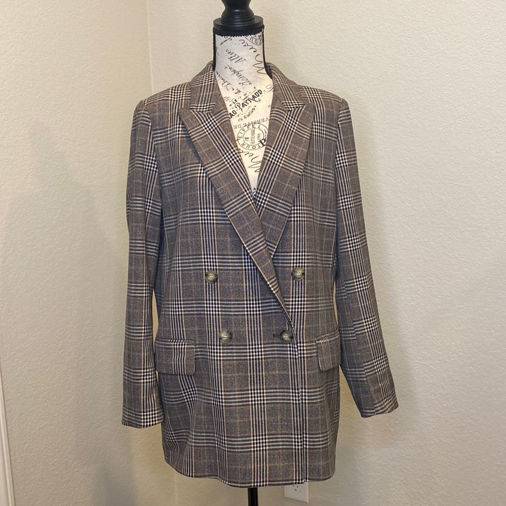 Plaid oversized blazer